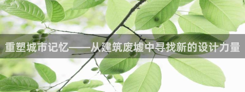 顺盈娱乐代理怎么样了：重塑城市记忆——从建筑废墟中寻找新的设计力量